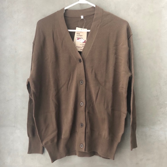 MUJI - Women’s Cotton Rayon Wide Cardigan - Brown - Picture 8 of 11